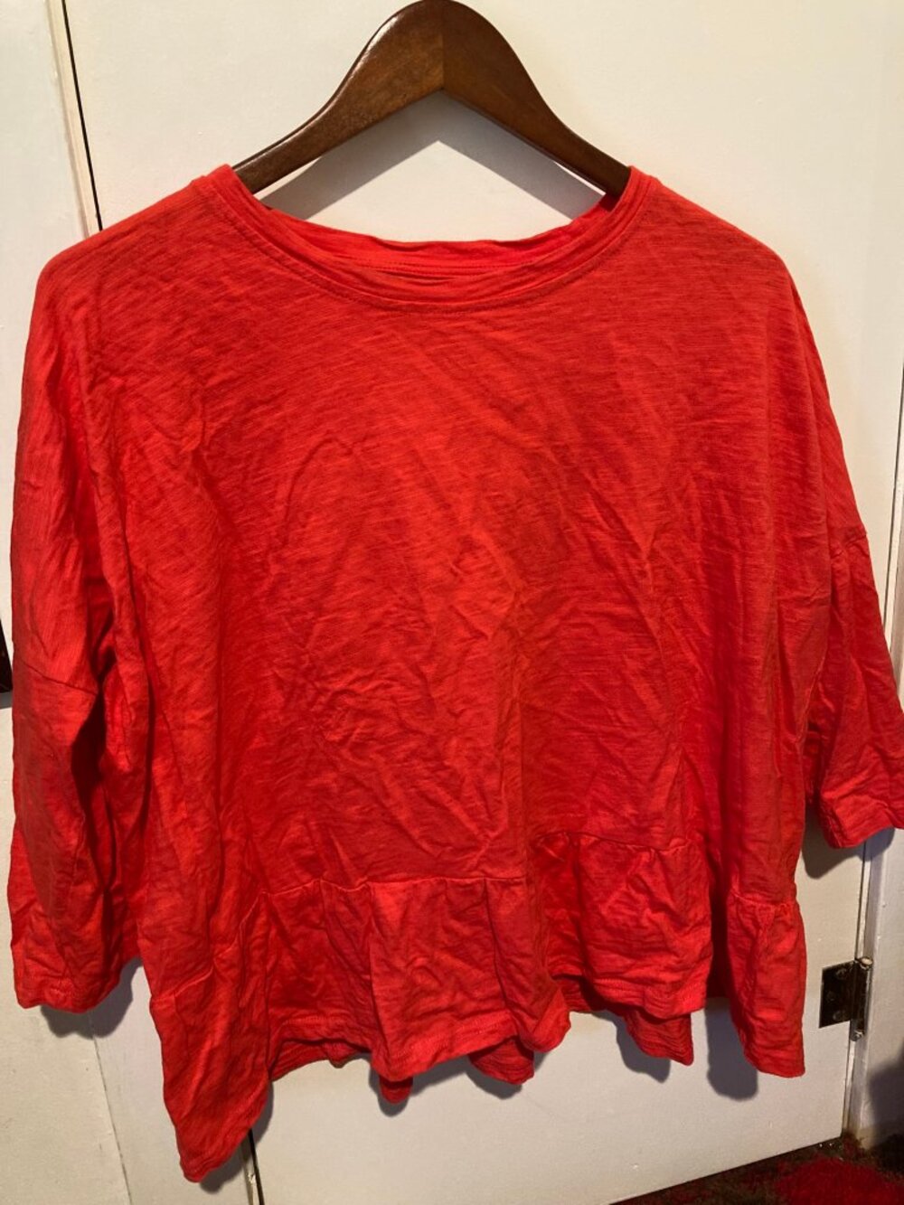 Mersea slub cotton womens red top